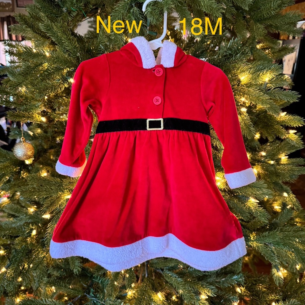 Christmas Santa dress for girls New never worn 18m